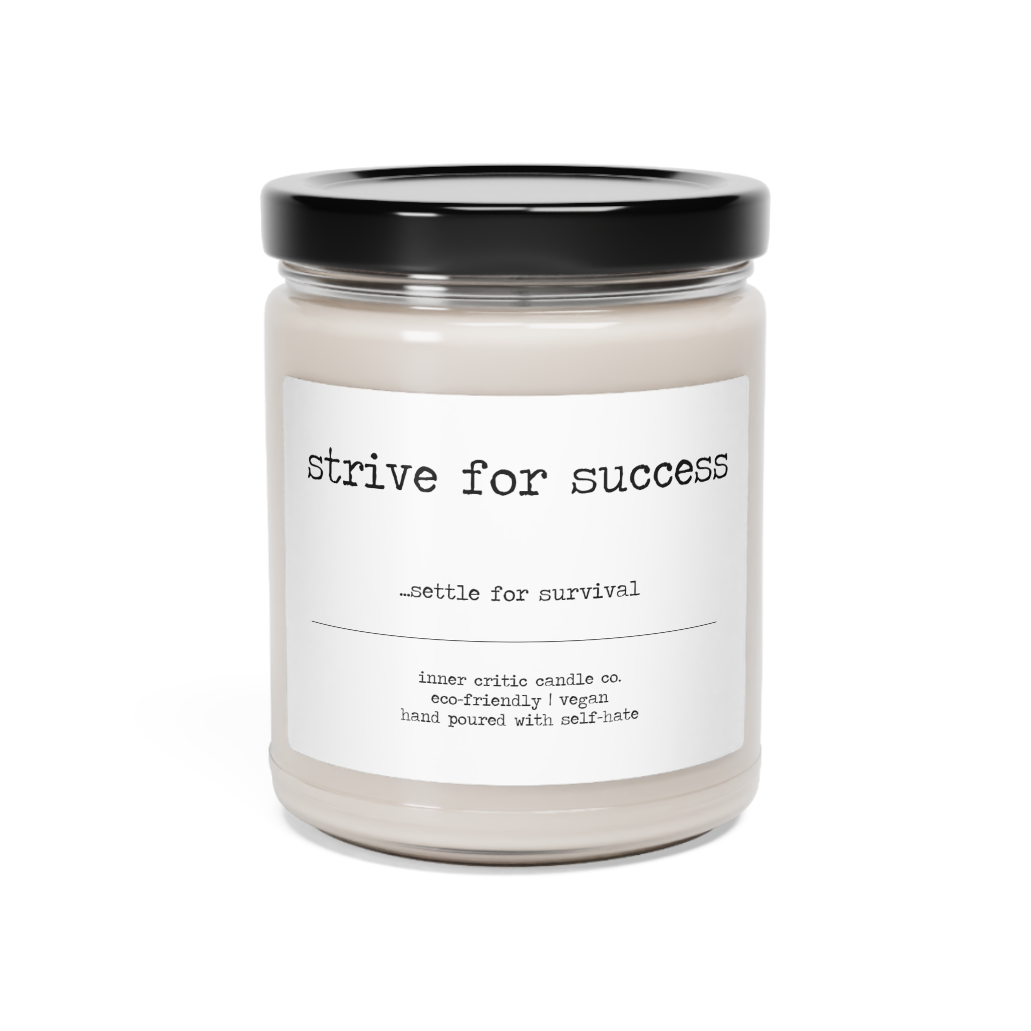 strive for success settle for survival candle